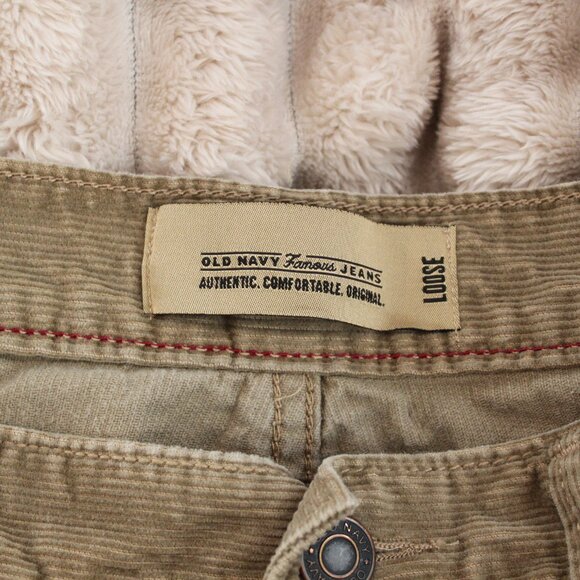 Old Navy Khaki Colored Corduroy Men's Pants Loose Fit Sz 33x34 - Picture 6 of 8